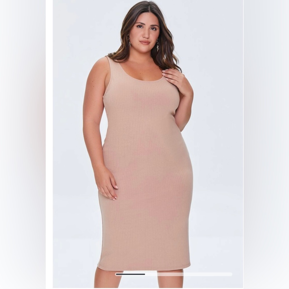 Forever 21 Ribbed Tank Dress- Walnut, 2X